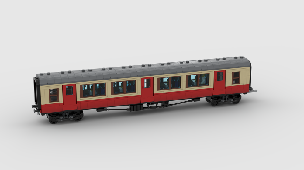 Lego British Rail Side Corridor Carriage - "Blood and Custard"