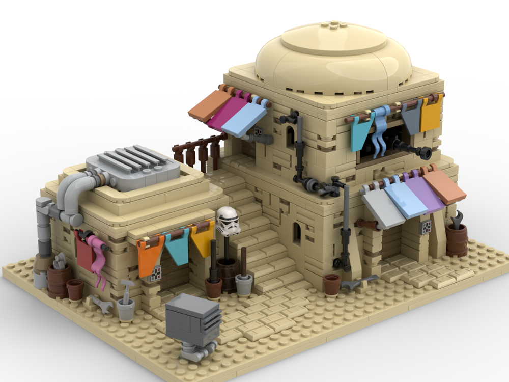 Lego Tatooine Modular Building with Interior 2 - Desert House Colorful Version