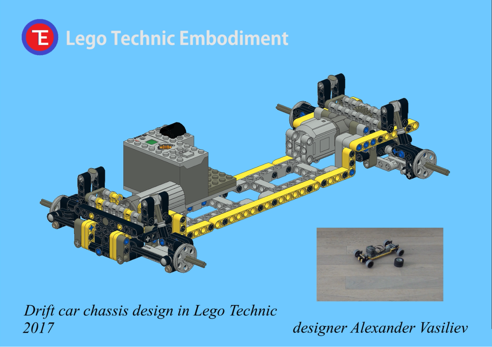 Lego Technic RC drift car chassis (large size)