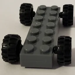 Vehicle Base Fast Food Racer 2 x 7 x 2/3 with Black Wheels / Dark Bluish Gray