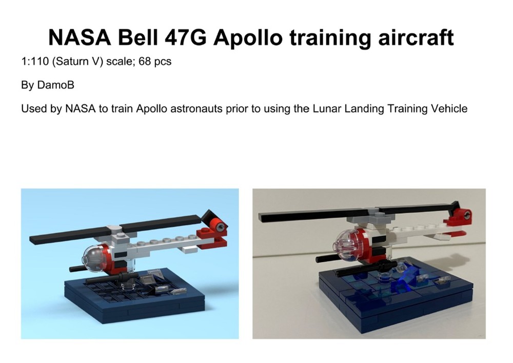 Lego DamoB's NASA Bell 47G Apollo training aircraft