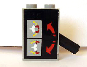 Lego Pneumatic Switch with Top Studs with Grabber Lever Control Pattern (Sticker) - Set 8443