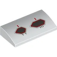 Brick Curved 2 x 4 x 2/3 No Studs with Black/Red Air Intakes Print / White