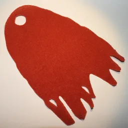 Large Figure Cape, Tattered, 1 Hole / Dark Red