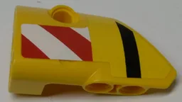 Technic, Panel Fairing # 1 Small Smooth Short, Side A with Black Stripe and Red and White Danger Stripes Pattern (Sticker) - Set 42009