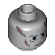 Minifig Head Darth Vader, Scars Gray Left & Right, Gray Eyebrows Print / Light Bluish Gray