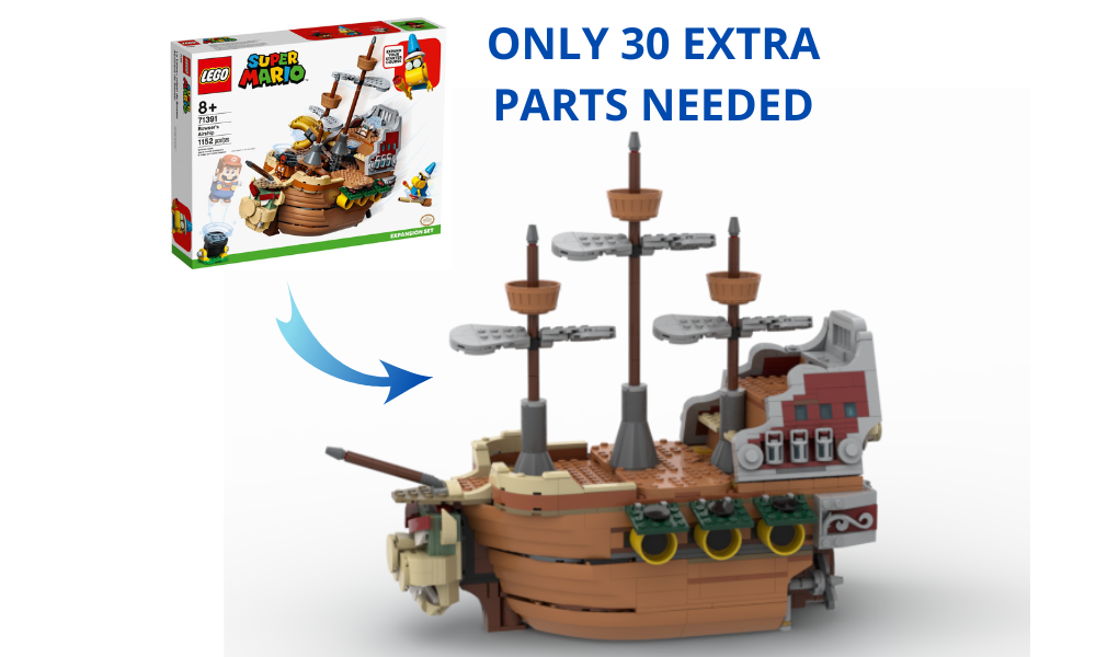 Lego 71391 MOD Bowser's 3 Masts Airship