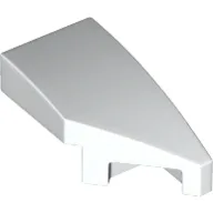Brick Wedged, Curved 2 x 1 with Stud Notch Right / White