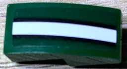 Slope, Curved 2 x 1 x 2/3 Inverted with Black Lines and White Stripe Pattern Model Left Side (Sticker) - Set 75894