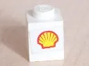 Brick 1 x 1 with Shell Logo Pattern (Sticker) - Set 6634