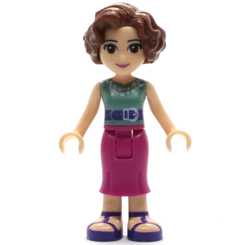 Lego Charlotte - Sand Green Top, Magenta Dress