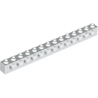Technic Brick 1 x 14 [13 Pin Holes] / White