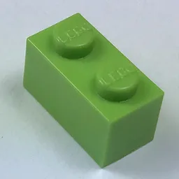 Modulex Brick 1 x 2 with LEGO on Stud / Modulex Pastel Green