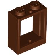Lego Window 1 x 2 x 2 Flat Front / Reddish Brown