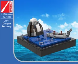 SpaceX Crew Dragon recovery [Saturn V scale]