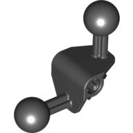 Lego Large Figure Skeletal, Limb, Angular 90°, 4 x 4 x 2 with 2 Ball Joints, and Axle Hole / Black