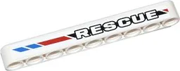 Technic, Liftarm Thick 1 x 9 with 'RESCUE' and Red and Blue Diagonal Stripes Pattern Model Right (Sticker) - Set 42020