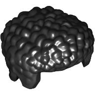 Lego Hair Coiled and Short, Squared Front / Black