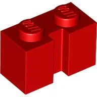 Brick Special 1 x 2 with Groove / Red