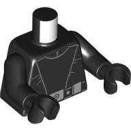 Lego Torso, Imperial Navy Uniform, Silver Belt Buckles print, Black Arms and Hands / Black