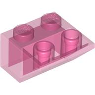 Lego Brick Sloped Inverted 45° 2 x 2 [No Bottom Pin, Bar-sized Stud Holes] / Trans-Dark Pink