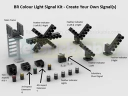 British Railways Colour Light Signal Kit - 2, 3 or 4 Aspects With Optional Subsidiary Signals & Feather Indicators