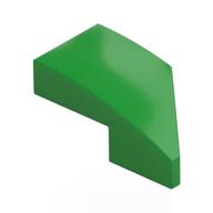 Lego Brick Wedged, Curved 2 x 1 with Stud Notch Left / Bright Green