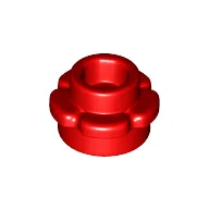 Plant, Flower, Plate Round 1 x 1 with 5 Petals / Red