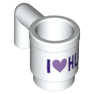 Lego Equipment Cup / Mug with Black 'I Heart HLC' Print