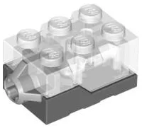 Light Brick 2 x 3 x 1 1/3 with Dark Bluish Gray Base [Yellow LED]