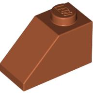 Lego Brick Sloped 45° 2 x 1 with Bottom Pin / Dark Orange