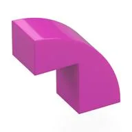 Brick Curved 1 x 2 x 1 2/3 with 1 Cutout / Dark Pink