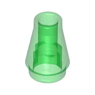 Cone 1 x 1 [No Top Groove] / Trans-Green