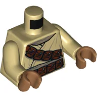 Torso Robe, Reddish Brown Belt and Shoulder Strap with Pouches Print, Tan Arms, Medium Nougat Hands / Tan