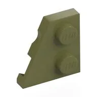 Wedge Plate 2 x 2 Left / Olive Green