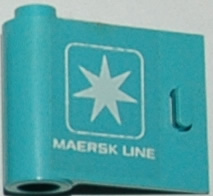 Lego Door 1 x 3 x 2 Left with White Maersk Line Logo Pattern (Sticker) - Sets 1552-1 / 1651-2