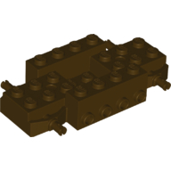 Lego Vehicle Base 4 x 8 x 1 1/3 with Wheel Pins, 4 studs on each side, 2 x 2 Recessed Center and Hole / Dark Brown