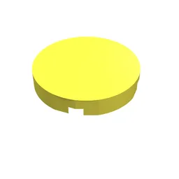 Tile Round 2 x 2 with Bottom Stud Holder / Bright Light Yellow