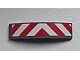Slope, Curved 4 x 1 x 2/3 Double with Red and White Danger Stripes Thick Pattern (Sticker) - Set 60019 / 60020