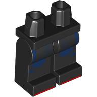 Lego Hips and Black Legs with Dark Blue Armor, Dots print / Black