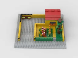 Barn with vergetable garden