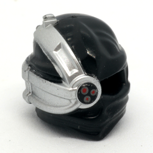 Lego Wrap with Cyborg Eyepiece and Triple Red Sensor on Silver Background Print / Black
