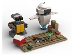 Wall-e & Eve in post-apocalyptic landscape