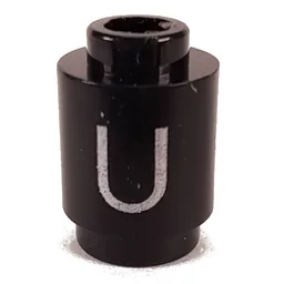 Brick Round 1 x 1 with Letter 'U' Print