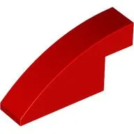 Brick Curved 1 x 4 x 1 2/3 No Studs / Red