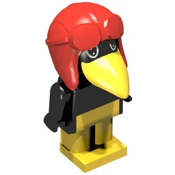 Fabuland Figure Crow 1 with Aviator Helmet and Black Eyes / Black