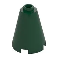 Cone 2 x 2 x 2, Open Stud / Dark Green