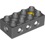 Lego Duplo Toolo Brick 2 x 4 with Holes on Sides and Top and 1 Screw in Top / Dark Bluish Gray