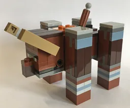 Minecraft Ravager, Dark Tan Horns - Brick Built