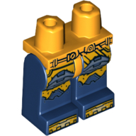 Lego Hips and Dark Blue Legs with Bright Light Orange and Sand Blue Parademon Armor Print / Bright Light Orange